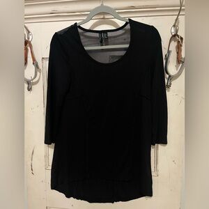 Cynthia Rowley Black Mesh Detail Blouse (NWOT)
